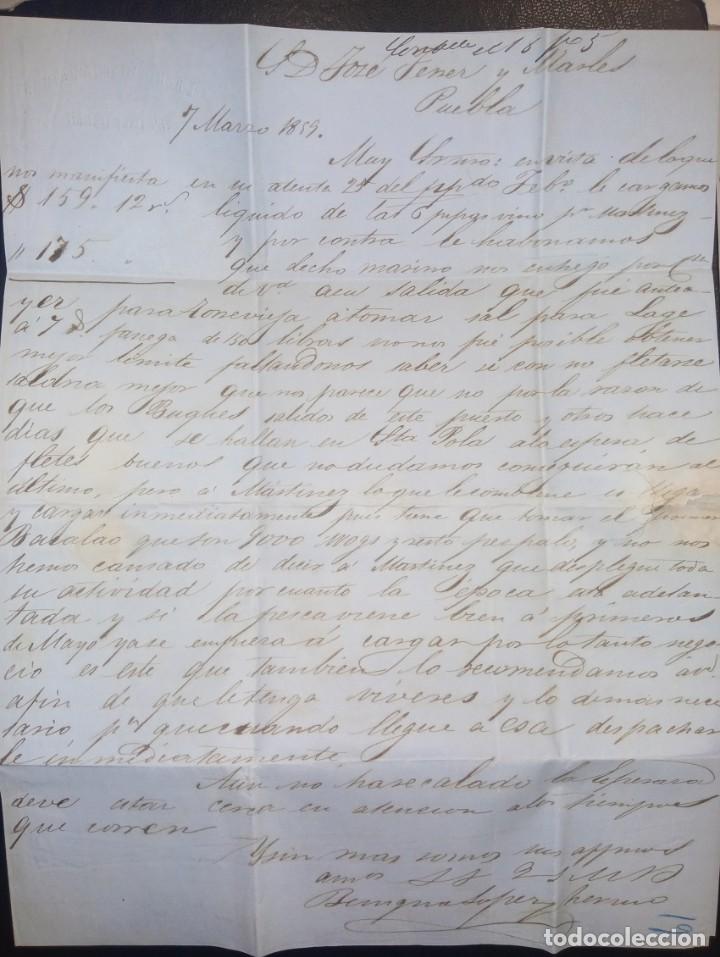Sellos: 1859.- TARRAGONA A PUEBLA - Foto 2