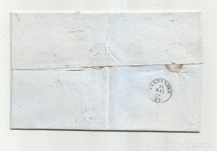 Sellos: circulada Y ESCRITA 1858 de valladolid a santander - Foto 3