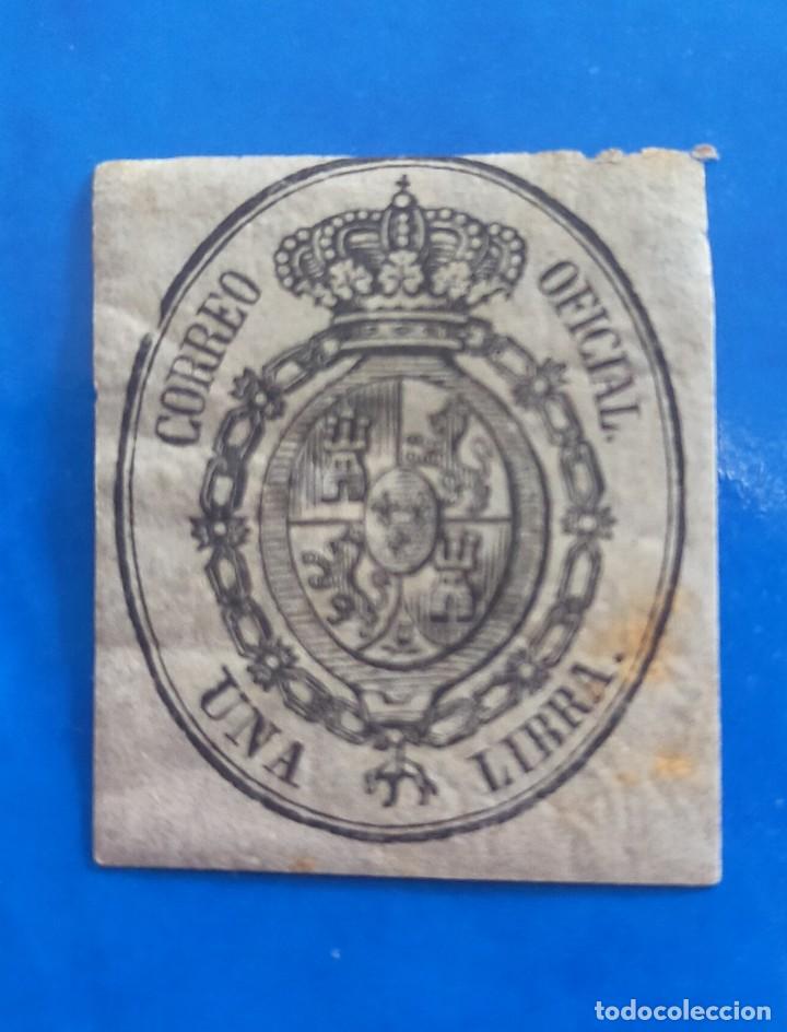 Sellos: SELLO ISABEL II: 1 LIBRA - 1855 ORIGINAL (E38) - Foto 1