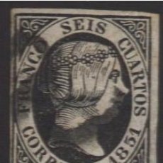 Selos: EDIFIL Nº6 1851 6C.MATASELLO DE PORTEO ”1” Y ”0” MUY RARO. Lote 288979908