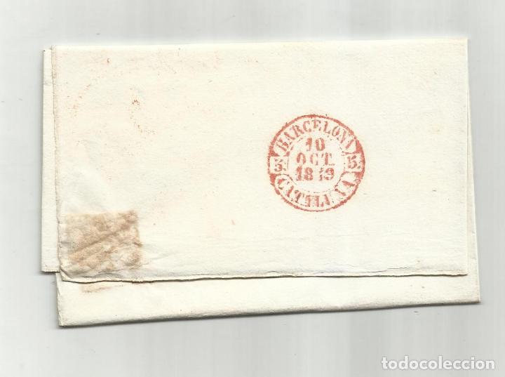 Sellos: circulada y escrita 1849 DE ZARAGOZA A BARCELONA - Foto 3