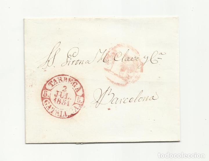Sellos: envuelta circulada 1851 de tarrega a barcelona - Foto 1
