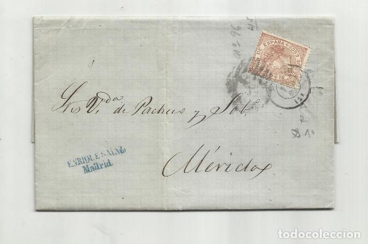 Sellos: CIRCULADA Y ESCRITA 1868 DE MADRID A Merida badajoz - Foto 1