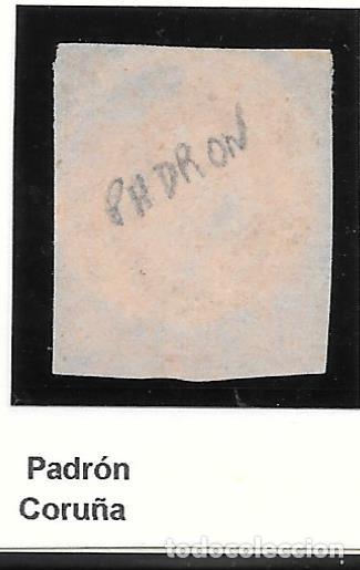 Sellos: PADRON CORU&Ntilde;A EDIFIL 58 4 CUARTOS DE 1862 - Foto 2