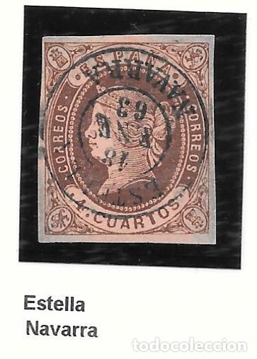 Sellos: ESTELLA NAVARRA EDIFIL 58 4 CUARTOS DE 1862 - Foto 1