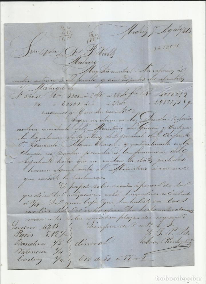 Sellos: circulada Y ESCRITA 1868 de MADRID a malaga - Foto 2