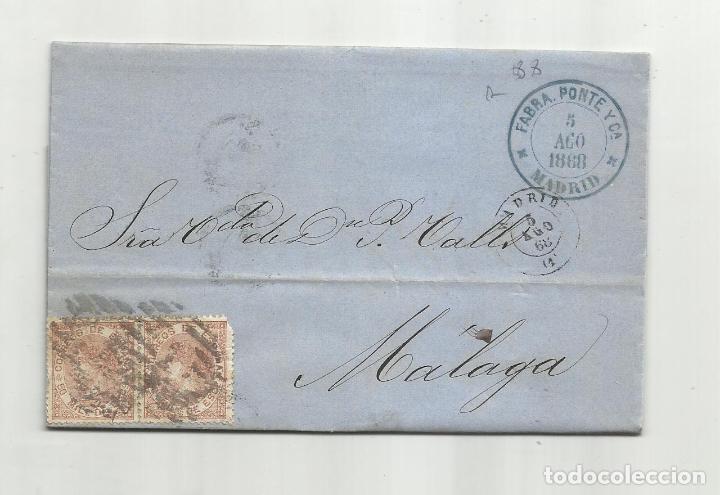 Sellos: circulada Y ESCRITA 1868 de MADRID a malaga - Foto 1