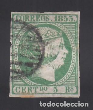 ESPAÑA, 1853 EDIFIL Nº 20, 5 R. VERDE. (Sellos - España - Isabel II de 1.850 a 1.869 - Usados)