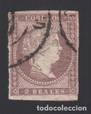 ESPAÑA, 1855 EDIFIL Nº 46, 2 R. VIOLETA (Sellos - España - Isabel II de 1.850 a 1.869 - Usados)
