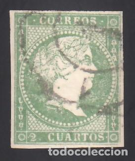 ESPAÑA, 1855 EDIFIL Nº 47, 2 CU. VERDE (Sellos - España - Isabel II de 1.850 a 1.869 - Usados)