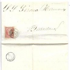Sellos: 1859 CARTA COMPLETA MANRESA A BARCELONA. FECHADOR TIPO 1857 SOBRE 4C. ISABEL II 1856
