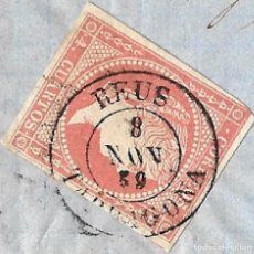 Sellos: 1859 CARTA COMPLETA REUS (TARRAGONA ). FECHADOR TIPO 1857 4C. ISABEL II 1856. Lote 306418408