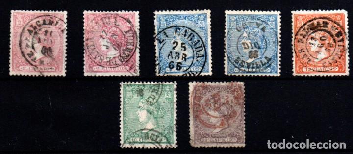 Sellos: Espa&ntilde;a n&ordm; 80/2, 84/5. A&ntilde;o 1866 - Foto 1