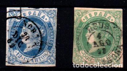 Sellos: Espa&ntilde;a n&ordm; 59, 62. A&ntilde;o 1862 - Foto 1