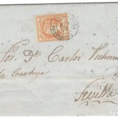 Sellos: 1861 CARTA COMPLETA TORRELAVEGA (CANTABRIA), FECHADOR TIPO 1857 4C. ISABEL II 1860