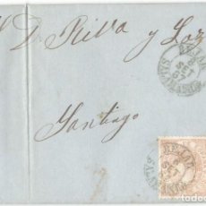 Sellos: 1867 CARTA COMPLETA BEJAR (SALAMANCA) FECHADOR 1854 4C. ISABEL II 1867