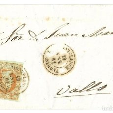 Sellos: 1861 CARTA FRONTAL MONTBLANCH (TARRAGONA) FECHADOR TIPO 1857 4C. ISABEL II 1860. Lote 310178788