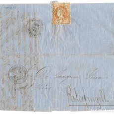 Sellos: 1860 CARTA COMPLETA CASTELLON DE AMPURIAS (GIRONA /GERONA) FECHADOR 1857 CERVERA, 4C. ISABEL II 1860