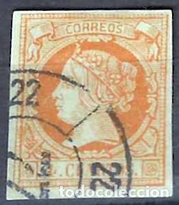 Sellos: Edifil 52. 1860. Rueda de carreta 22. - Foto 1