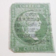 Selos: ESPAÑA 1855 Nº 39 ISABEL II SELLO DE 2 CUARTOS CIRCULADO. Lote 313109293