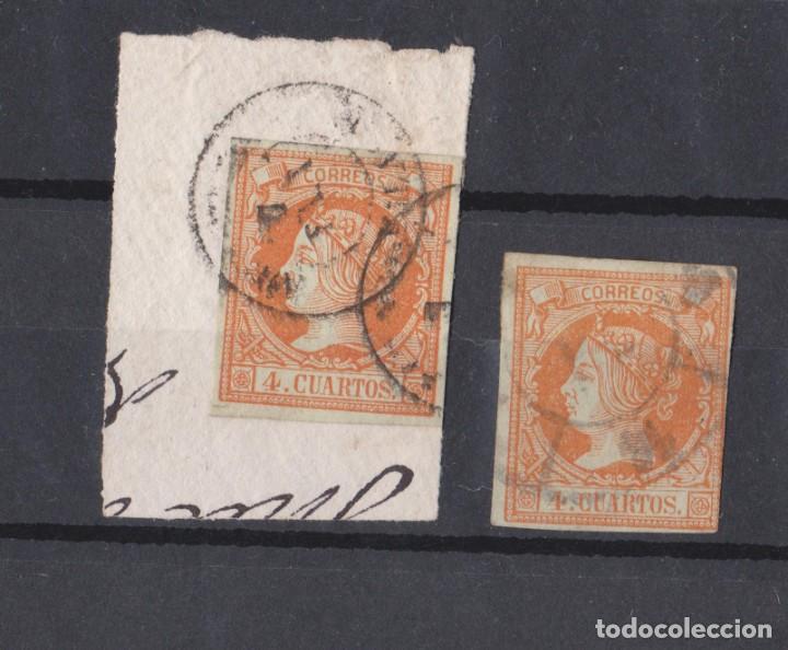 Sellos: Espa&ntilde;a. . 1860. 4 cuartos amarillo - Foto 1