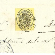 Sellos: 1862 CARTA FRONTAL EL VENDRELL (TARRAGONA) ADUANAS SERVICIO OFICIAL.MEDIA ONZA. Lote 315353508