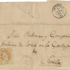 Sellos: 1861 CARTA COMPLETA SANTO DOMINGO DE LA CALZADA (LA RIOJA) FECHADOR 1857, 4C. ISABEL II 1860
