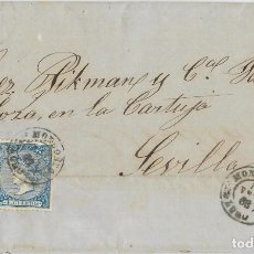 Sellos: 1866 CARTA COMPLETA MONDOÑEDO (LUGO), FECHADOR TIPO 1857 4C. ISABEL II 1866