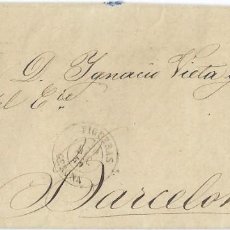 Sellos: 1858 CARTA COMPLETA FIGUERAS (GERONA / GIRONA) FECHADOR TIPO 1857 4C. ISABEL II 1856. Lote 319625573