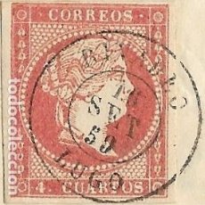 Sellos: 1859 CARTA ENVUELTA RIVADEO, RIBADEO (LUGO) FECHADOR TIPO 1857 4C. ISABEL II 1856. Lote 319756523
