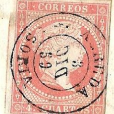 Sellos: 1859 CARTA COMPLETA AGREDA (SORIA) FECHADOR TIPO 1857 MES INVERTIDO 4C. ISABEL II 1856. Lote 319761383