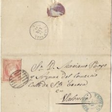 Sellos: 1858 CARTA ENVUELTA RIPOLL (GERONA / GIRONA) FECHADOR TIPO 1854 4C. ISABEL II 1856. Lote 324866218