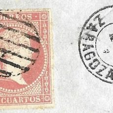 Sellos: 1858 CARTA COMPLETA ATECA (ZARAGOZA) FECHADOR TIPO 1854 4C. ISABEL II 1856. Lote 325999448