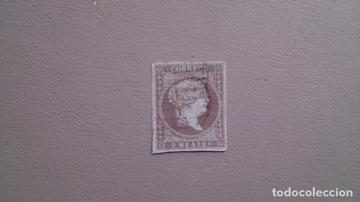 Sellos: ESPA&Ntilde;A - 1855 - ISABEL II - EDIFIL 42 - FILIGRANA LAZOS. - Foto 1