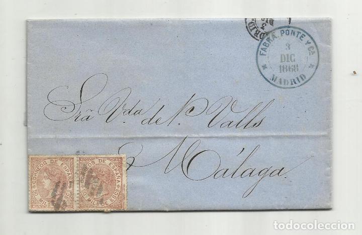 Sellos: circulada y escrita 1868 de madrid a malaga - Foto 1