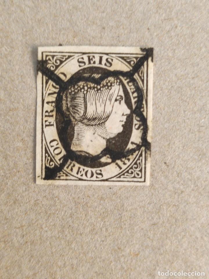 Sellos: ESPA&Ntilde;A ISABEL II 1851 E- 6 - Foto 1