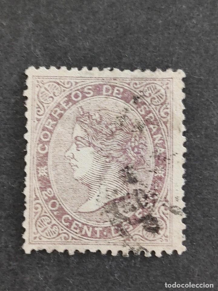 Sellos: ESPA&Ntilde;A - 1867 - ISABEL II - E- 92 .Matasellado. - Foto 1