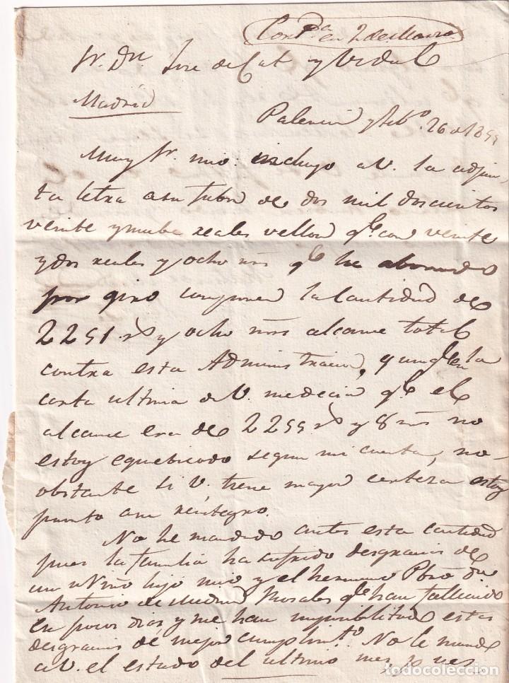 Sellos: Carta 1854 Palencia - Foto 2