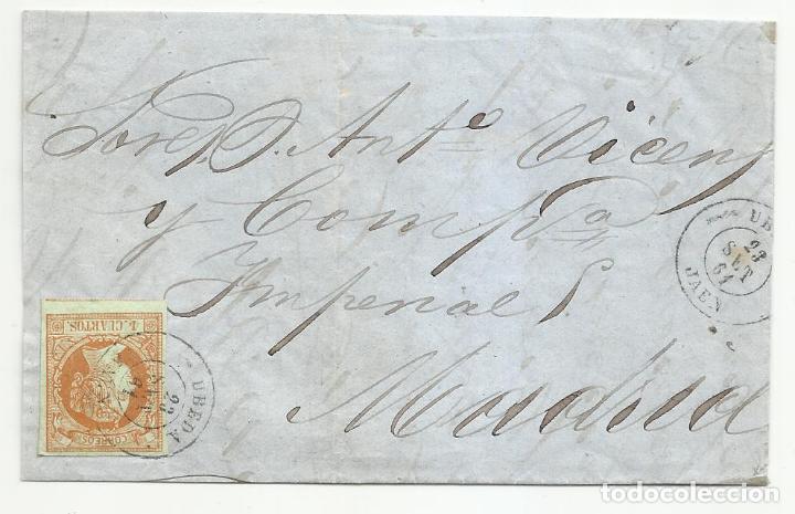 Sellos: envuelta circulada 1861 de ubeda jaen a madrid - Foto 1