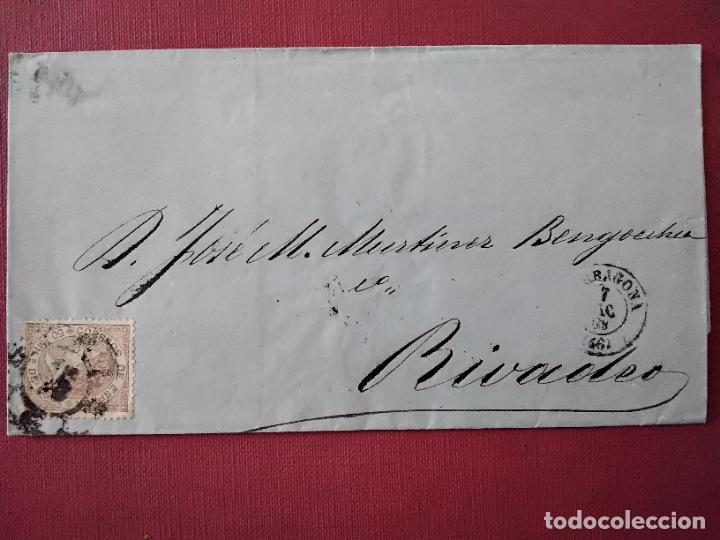 Sellos: envuelta circulada 1868 de tarragona a ribadeo - Foto 1
