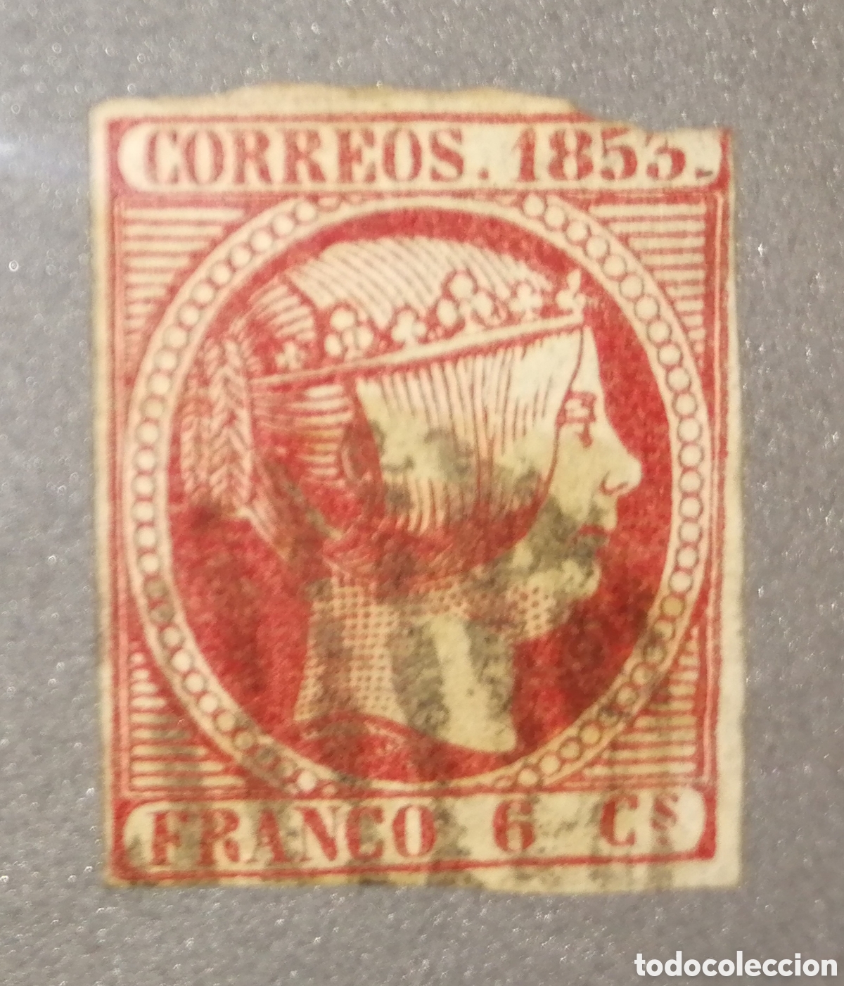 Sellos: SELLO ISABEL II 1853 6 CUARTOS USADO - Foto 1