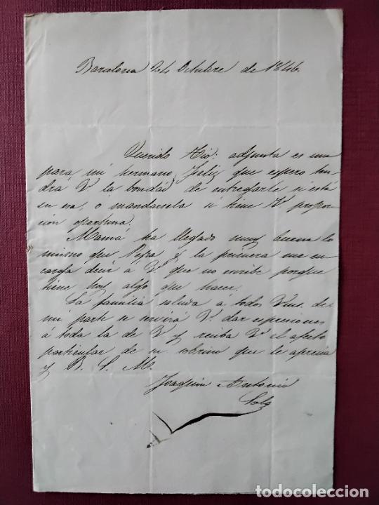 Sellos: circulada Y ESCRITA 1846 de barcelona a tarragona - Foto 2