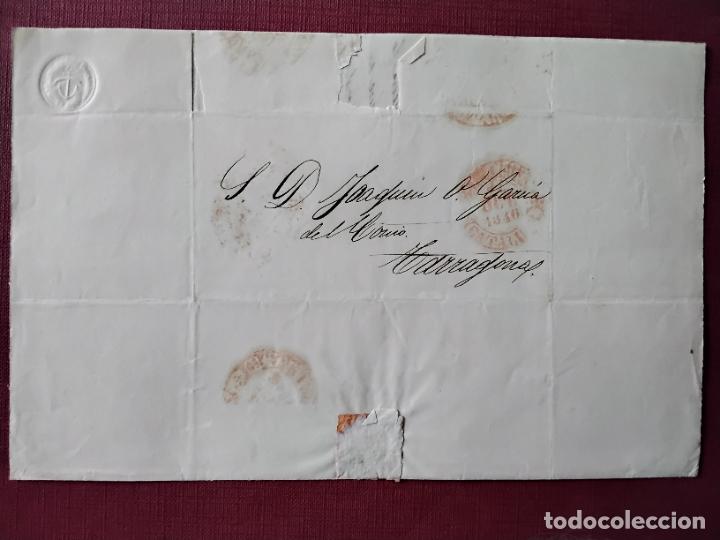 Sellos: circulada Y ESCRITA 1846 de barcelona a tarragona - Foto 3