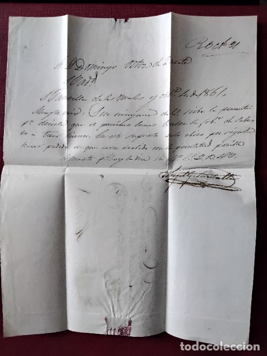 Sellos: circulada y escrita 1861 de valladolid a madrid - Foto 2