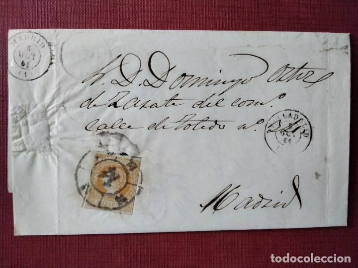 Sellos: circulada y escrita 1861 de valladolid a madrid - Foto 1