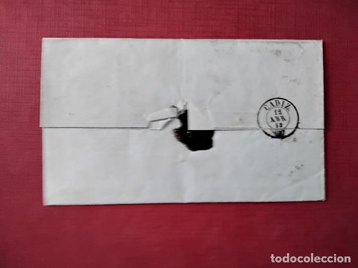 Sellos: envuelta circulada 1858 de bilbao a cadiz - Foto 2