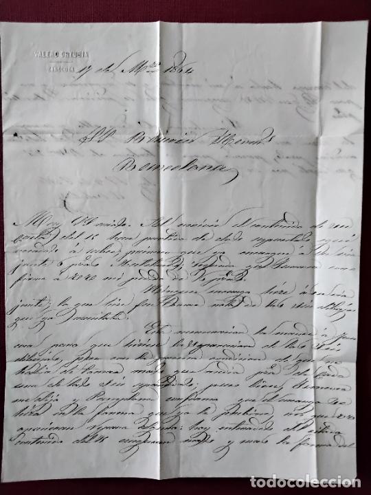 Sellos: circulada Y ESCRITA 1864 de zaragoza a barcelona - Foto 2