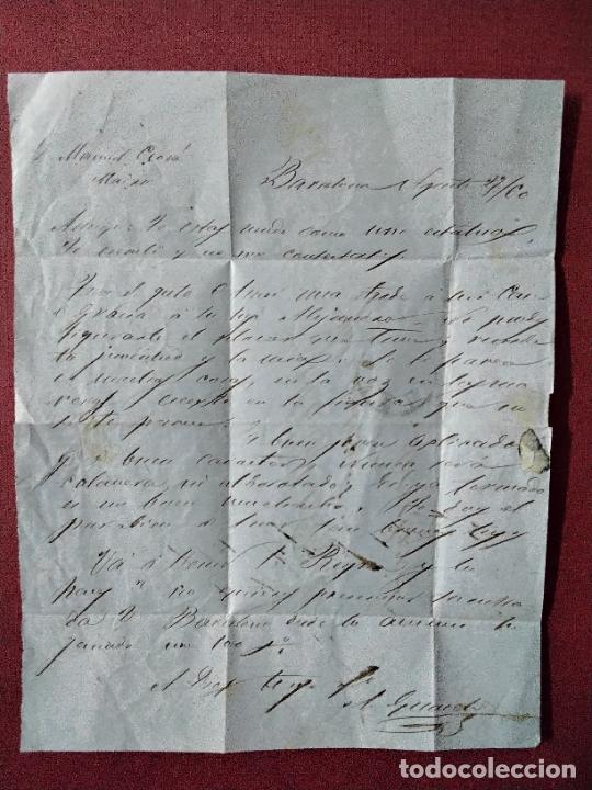 Sellos: circulada Y ESCRITA 1860 DE BARCELONA A MADRID - Foto 2