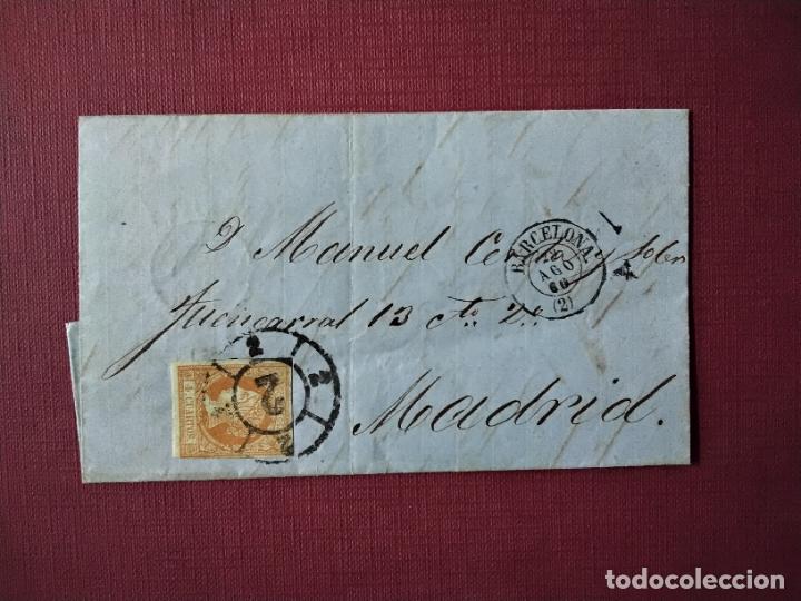 Sellos: circulada Y ESCRITA 1860 DE BARCELONA A MADRID - Foto 1