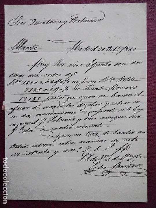 Sellos: circulada y escrita 1860 de madrid a albacete - Foto 2